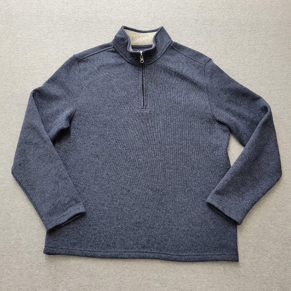 Izod Men's Light blue Quarter-Zip Ribbed Sweater